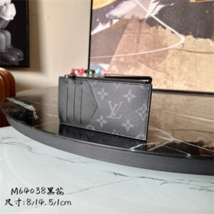 LV Coin Card Holder Monogram Eclipse M64038