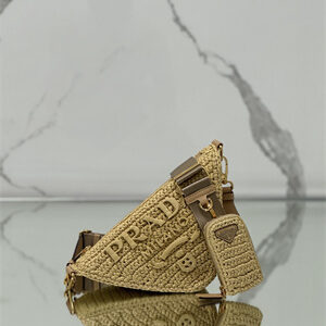 Prada Triangle Crochet Bag Natural