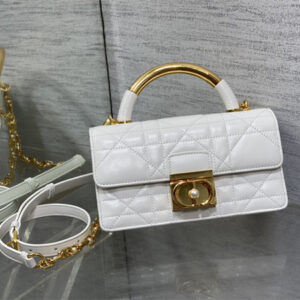 CD Mini Dior Ange Bag Latte Macrocannage Calfskin