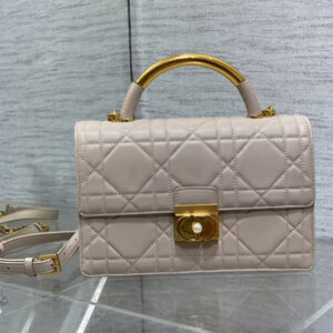 CD Medium Ange Bag Pink Macrocannage Calfskin
