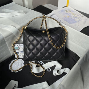 Chanel Clutch With Chain Grained Shiny Calfskin & Gold-Tone Metal Black AP4066