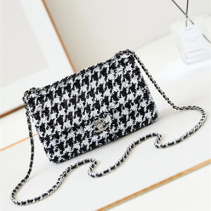 Chanel Evening Bag Sequins & Silver-Tone Metal Black and White AS4297