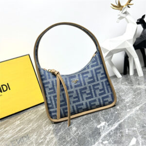 Fen.di Mini Fendessence Light Blue FF Denim Fabric Mini Bag