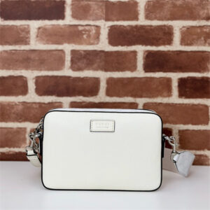 Gucci SMALL GG CROSSBODY BAG WITH TAG White leather and White GG Supreme canvas 795465