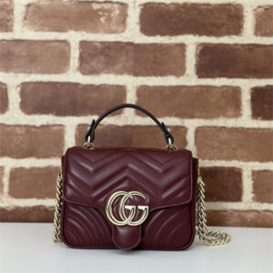 Gu.cci GG Marmont  MINI TOP HANDLE BAG  Rosso Ancora red 811238