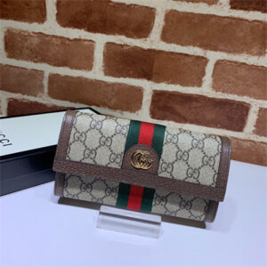 Gu.cci Ophidia Continental Wallet GG Supreme Canvas 523153