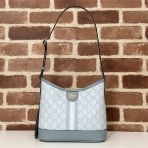 Gu.cci Ophidia GG Small Shoulder Bag Supreme Canvas Dusty Blue 781402