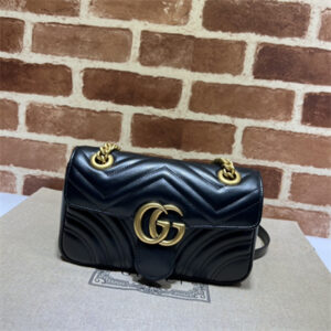 Gu.cci GG Marmont  Small Shoulder Bag Black 446744
