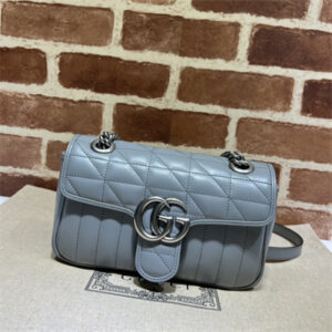 Gu.cci GG Marmont  Small  Shoulder Bag Grey Blue 446744