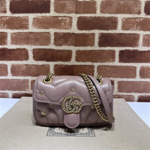 Gu.cci GG Marmont  Small Shoulder Bag Lambskin Dusty Pink 446744