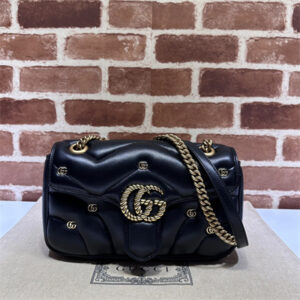 Gu.cci GG Marmont Medium Shoulder Bag Black 443497