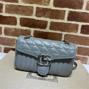 Gu.cci GG Marmont Medium Shoulder Bag Grey 443497