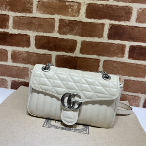 Gu.cci GG Marmont Medium Shoulder Bag White 443497