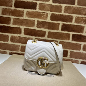 Gu.cci GG Marmont Mini Shoulder Bag White 739682