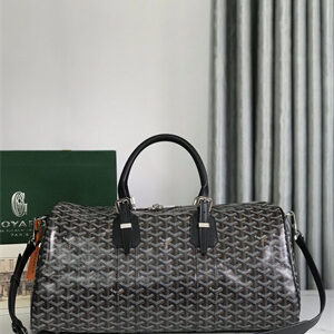 Goyard Boston 45 Bag In Goyardine Canvas & Cervon Calfskin