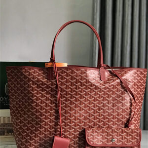 Goyard Saint Louis GM Bag In Goyardine Canvas & Chevroches Calfskin