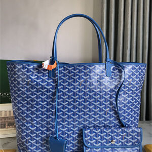 Goyard Saint Louis GM Bag In Goyardine Canvas & Chevroches Calfskin
