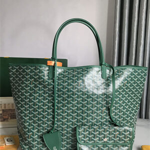 Goyard Saint Louis GM Bag In Goyardine Canvas & Chevroches Calfskin