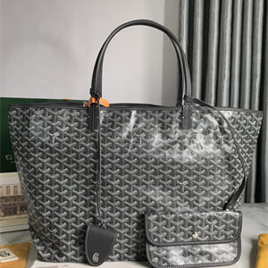 Goyard Saint Louis GM Bag In Goyardine Canvas & Chevroches Calfskin