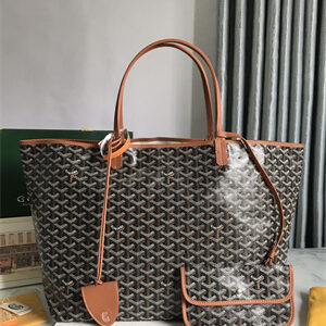 Goyard Saint Louis GM Bag In Goyardine Canvas & Chevroches Calfskin