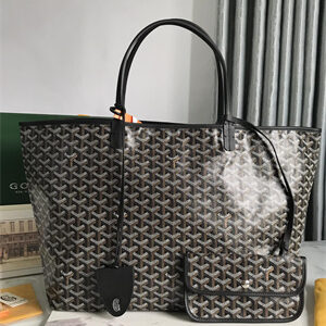 Goyard Saint Louis GM Bag In Goyardine Canvas & Chevroches Calfskin
