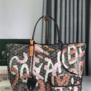 Goyard Saint Louis GM Bag In Goyardine Canvas & Chevroches Calfskin