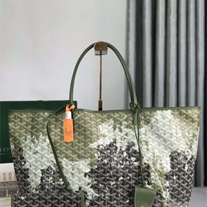 Goyard Saint Louis GM Bag In Goyardine Canvas & Chevroches Calfskin