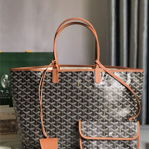 Goyard Saint Louis PM Bag In Goyardine Canvas & Chevroches Calfskin