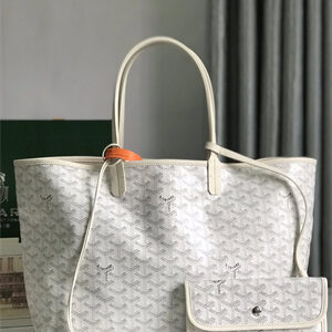 Goyard Saint Louis PM Bag In Goyardine Canvas & Chevroches Calfskin