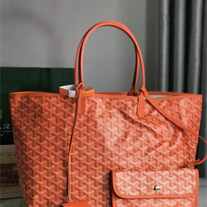 Goyard Saint Louis PM Bag In Goyardine Canvas & Chevroches Calfskin