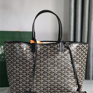 Goyard Saint Louis PM Bag In Goyardine Canvas & Chevroches Calfskin