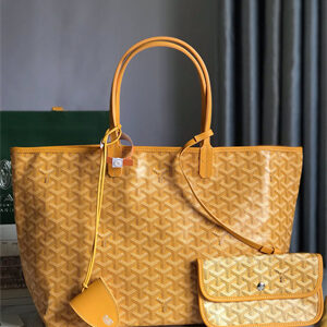 Goyard Saint Louis PM Bag In Goyardine Canvas & Chevroches Calfskin