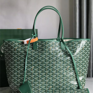 Goyard Saint Louis PM Bag In Goyardine Canvas & Chevroches Calfskin