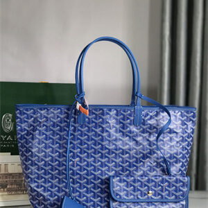 Goyard Saint Louis PM Bag In Goyardine Canvas & Chevroches Calfskin