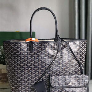 Goyard Saint Louis PM Bag In Goyardine Canvas & Chevroches Calfskin