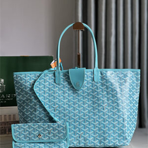 Goyard Saint Louis PM Bag In Goyardine Canvas & Chevroches Calfskin