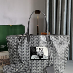 Goyard Saint Louis PM Bag In Goyardine Canvas & Chevroches Calfskin