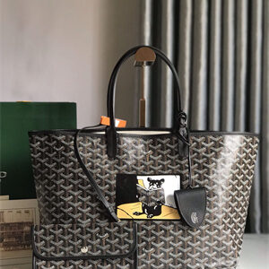 Goyard Saint Louis PM Bag In Goyardine Canvas & Chevroches Calfskin