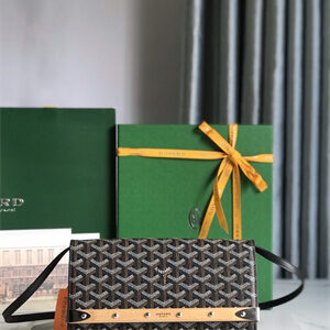Goyard Monte-Carlo PM Clutch Goyardine Canvas & Cervon Calfskin