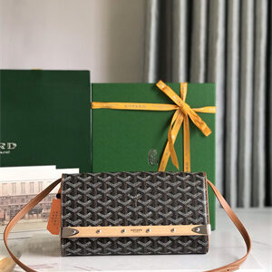 Goyard Monte-Carlo PM Clutch Goyardine Canvas & Cervon Calfskin
