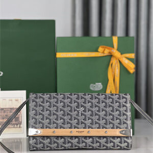 Goyard Monte-Carlo PM Clutch Goyardine Canvas & Cervon Calfskin