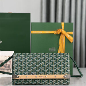 Goyard Monte-Carlo PM Clutch Goyardine Canvas & Cervon Calfskin