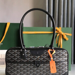 Goyard Saint Martin Handbag In Goyardine Canvas & Chevroches Calfskin