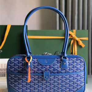 Goyard Saint Martin Handbag In Goyardine Canvas & Chevroches Calfskin