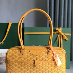 Goyard Saint Martin Handbag In Goyardine Canvas & Chevroches Calfskin