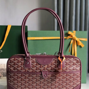 Goyard Saint Martin Handbag In Goyardine Canvas & Chevroches Calfskin