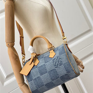 L.V Speedy Bandoulière 25 Damier Denim 3D cotton canvas Blue N40700