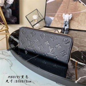LV  Clémence Wallet Monogram Empreinte Leather Black M60171