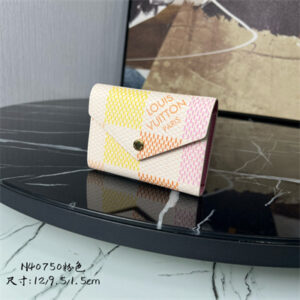 L.V Victorine Wallet Damier coated canvas Peach Pink N40750