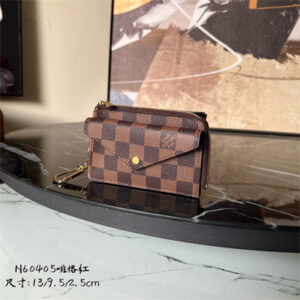 LV Card Holder Recto Verso Damier Ebene Canvas Red N60405